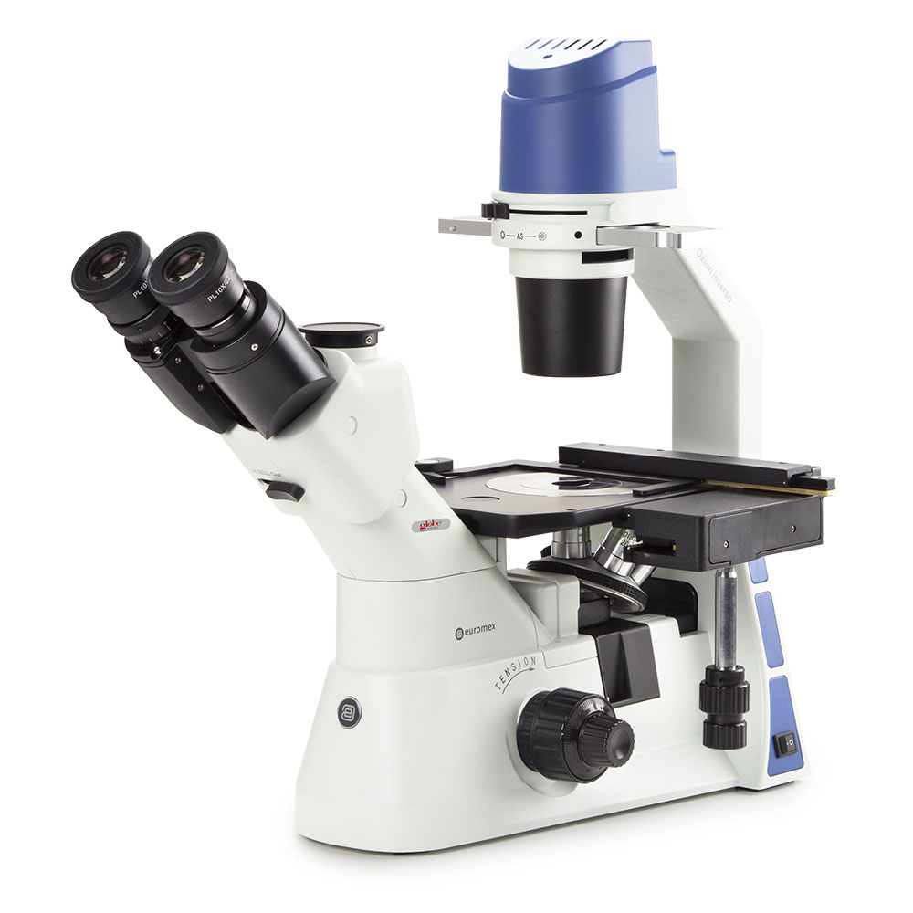 Globe Scientific Inverted trinocular microscope with mechanical stage PLPH 10/20/40x, 5W LED and with transportation box Microscope;Trinocular;mechanical stage;5W LED;